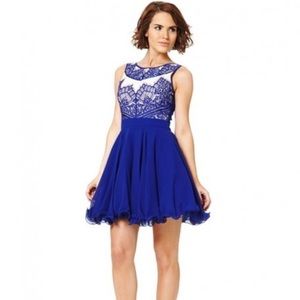 Chi Chi London Eyelash Lace Fit & Flair Dress